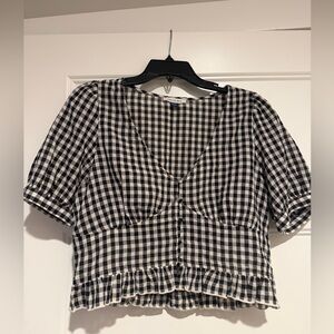 American Eagle Outfitters Checkered Blouse